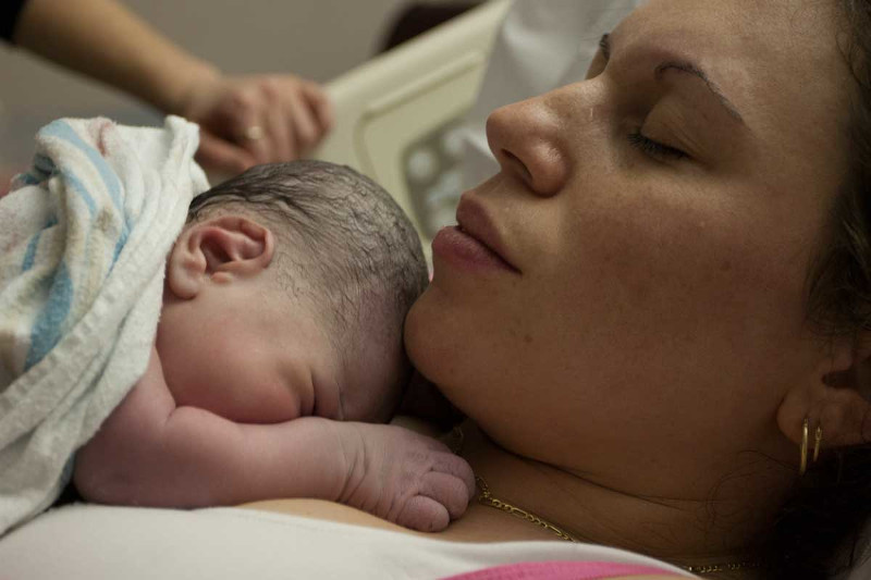 Photo of a mother and newborn