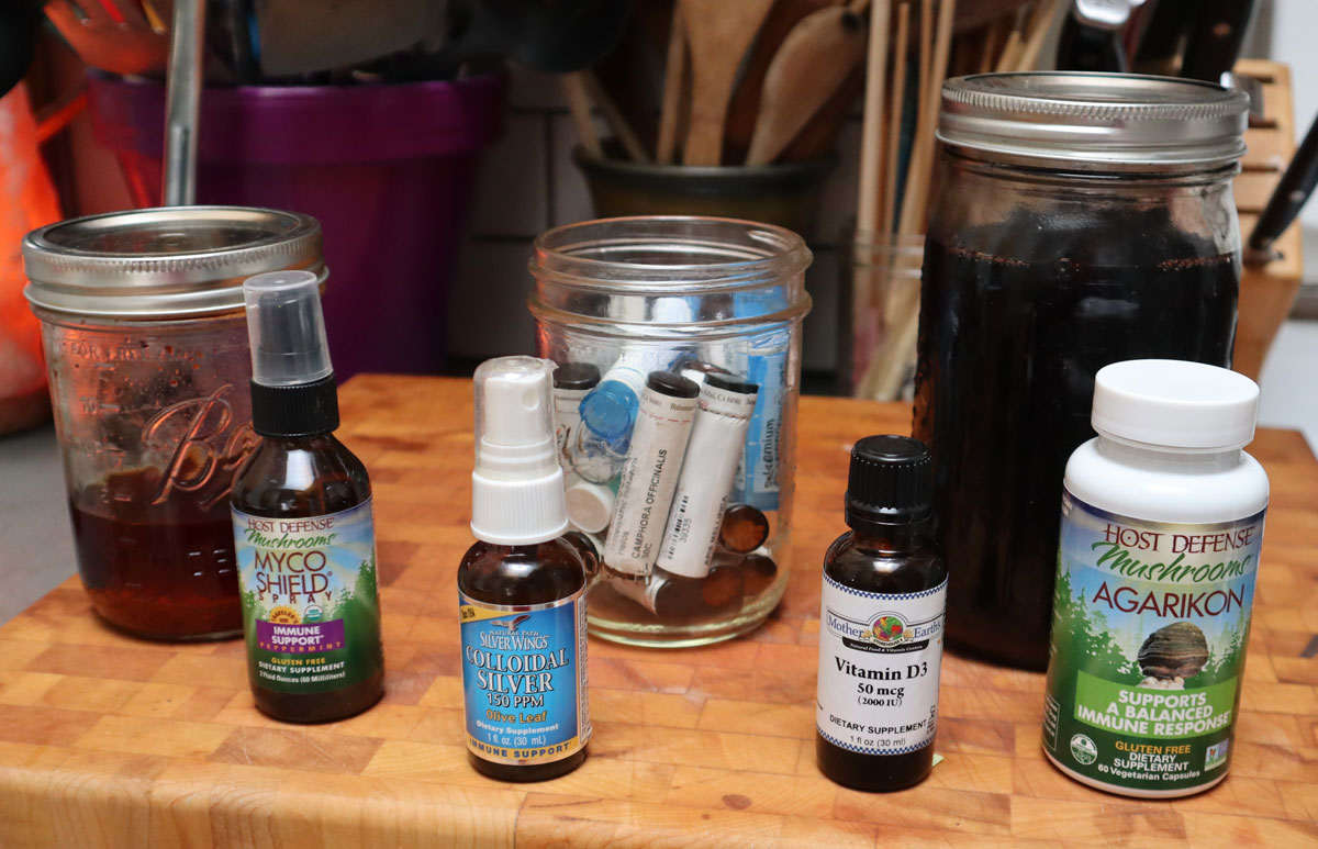 Photo of household products for treating respiratory distress.