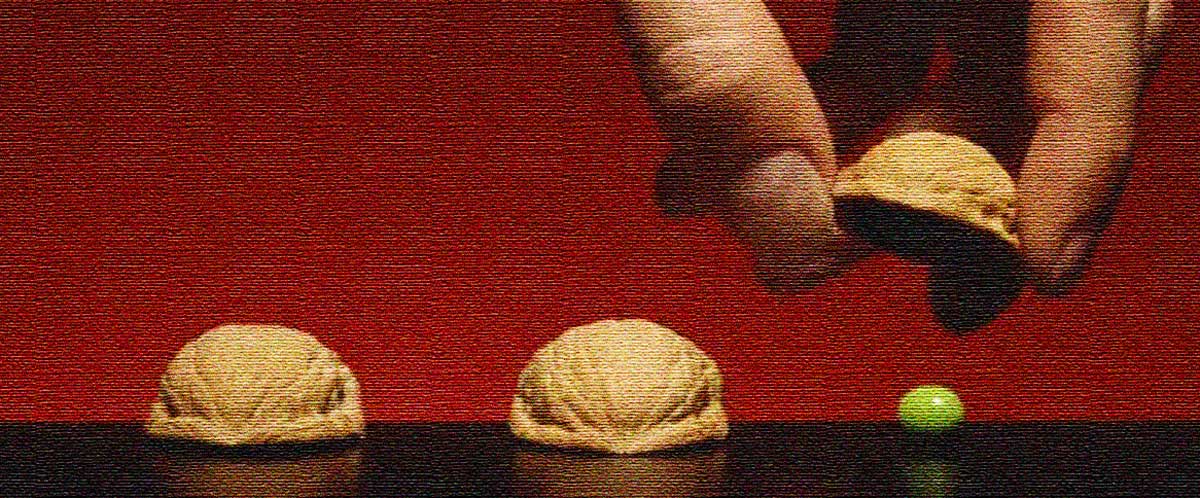 Photo of a shell game